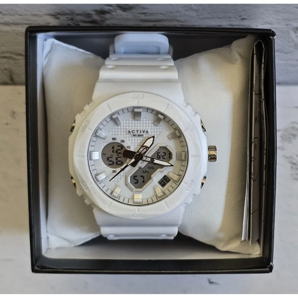 Activa Exon X Invicta Digital Men's Watch 48mm White ACW8120-002 Brand New